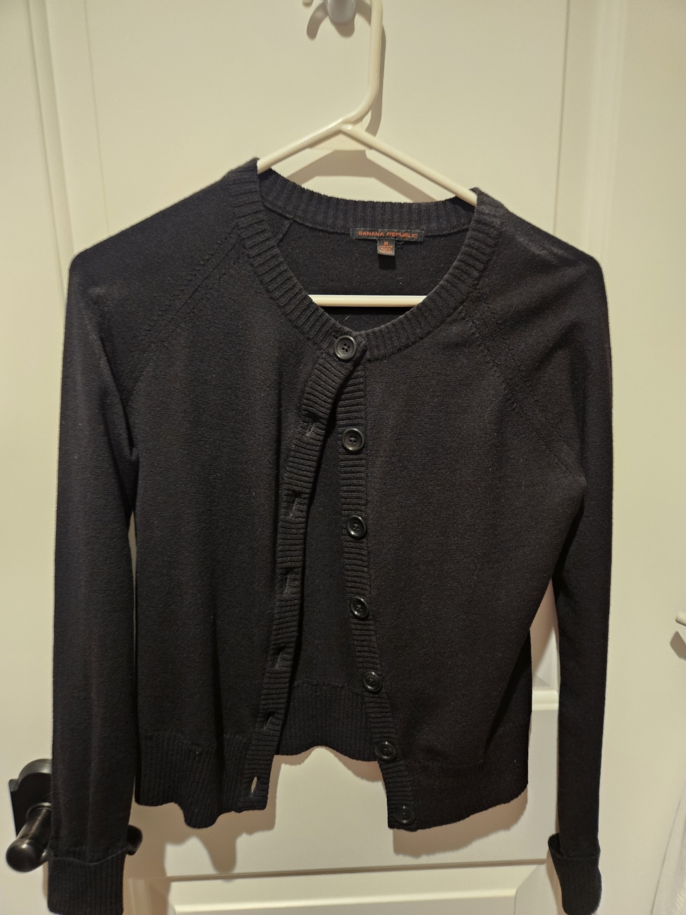 Banana Republic Black Button-Up Women's Cardigan
